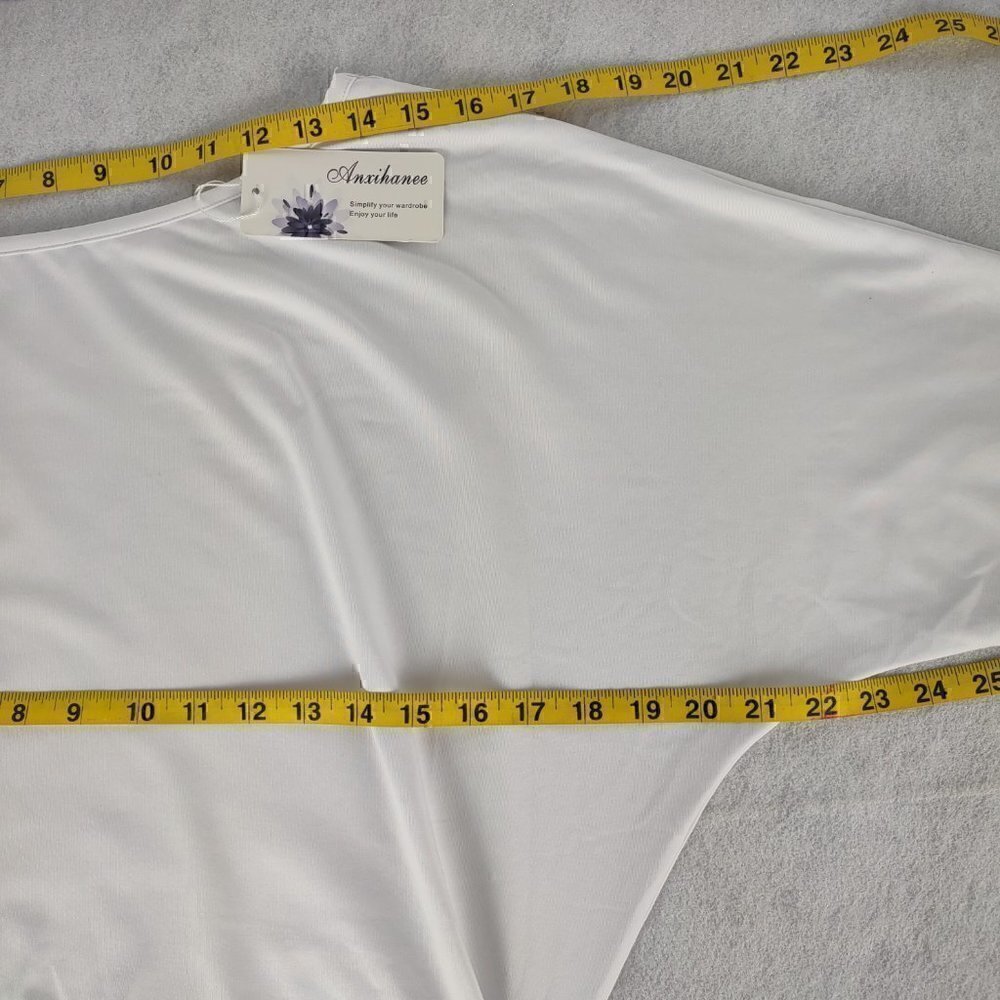 Anxihanee Women’s Off The Shoulder WHITE Mini Dress Size L (NWT) - Picture 8 of 10